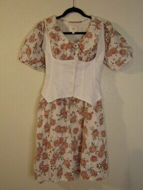 Adorable Floral Eyelet Peter Pan Midi Dress By Salt